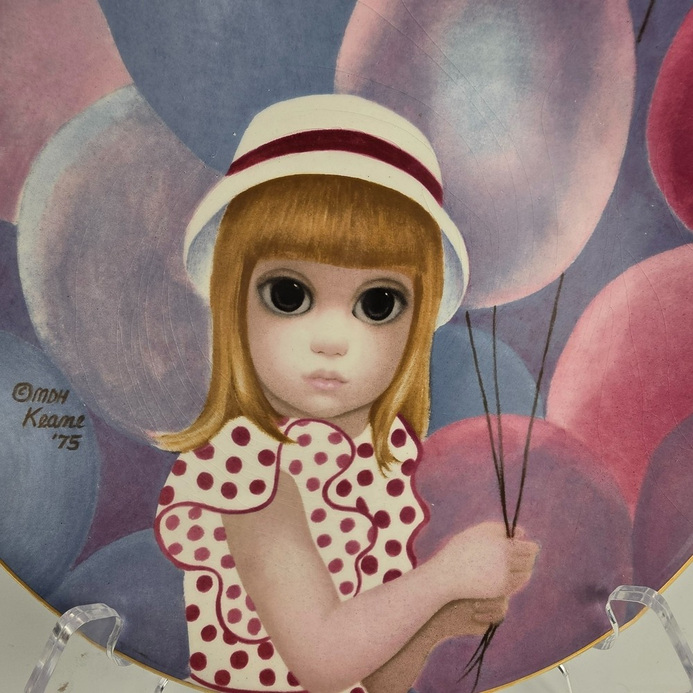 Margaret Keane "Balloon Girl" Big Eyes Kitsch Art 1976 Ltd Ed Plate w/Box - Picture 2 of 8